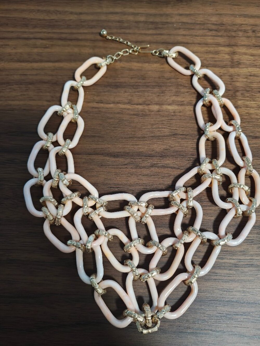 Vintage Trifari 1950s Pink Statement Necklace Gold-toned Rare Limited Production